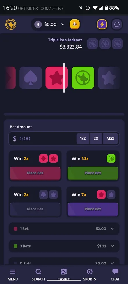 Roobet · in-game bet