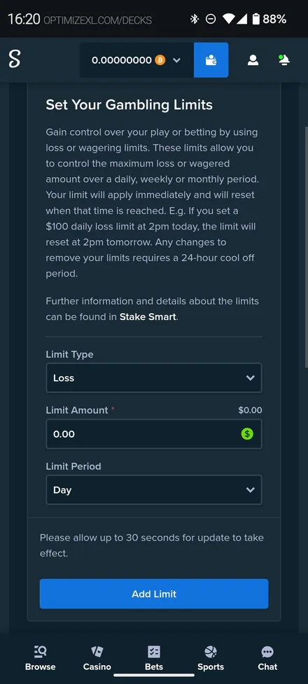Stake · limits