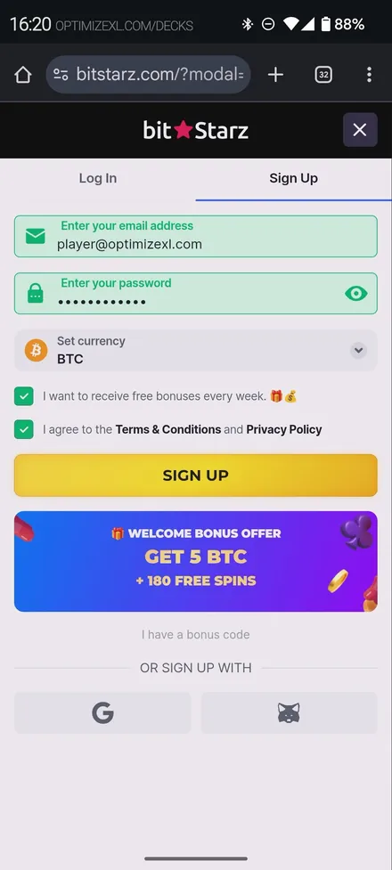 bitStarz · sign up
